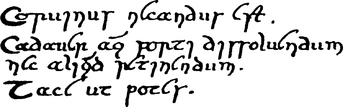 Briefly scrawled message in script